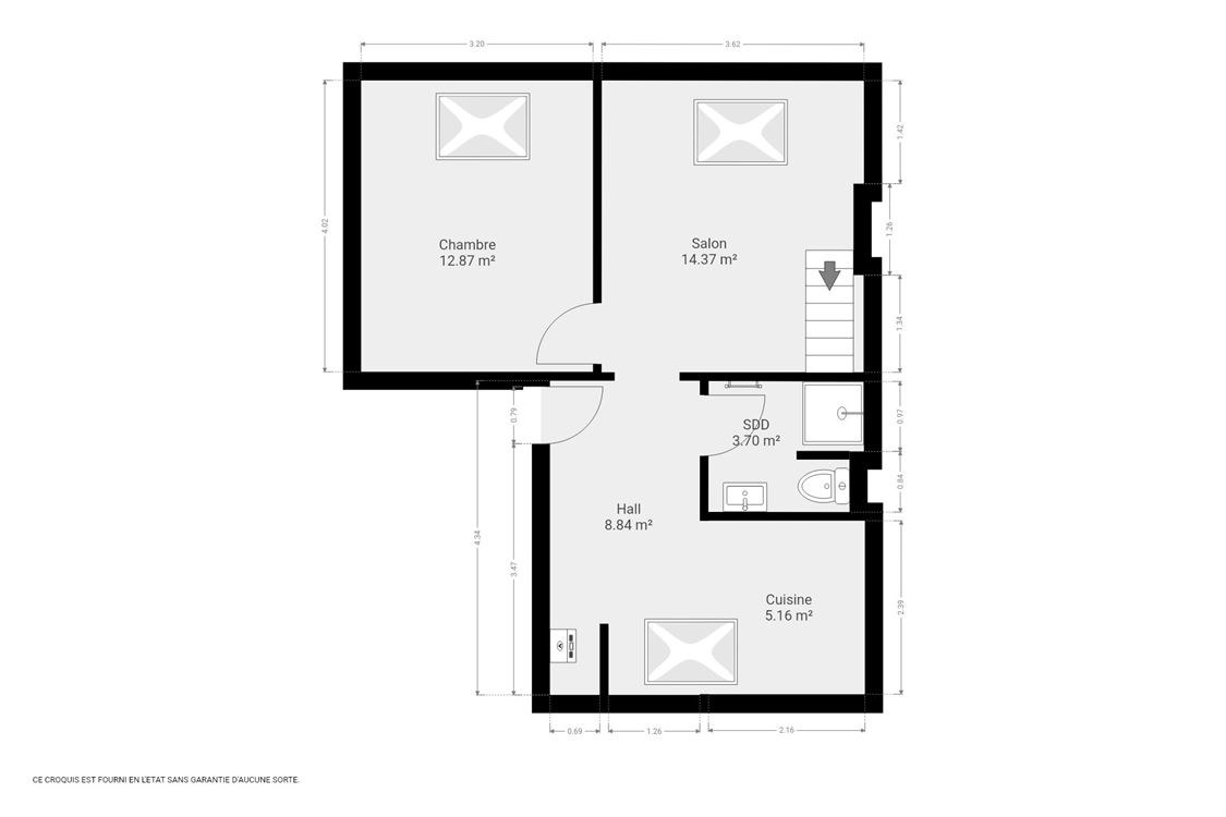 Appartement à NAMUR (1 chambre)