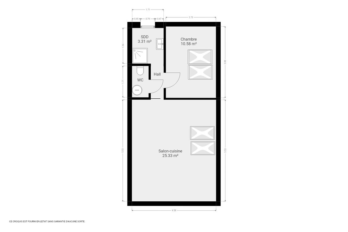 Appartement à MALONNE (1 chambre)