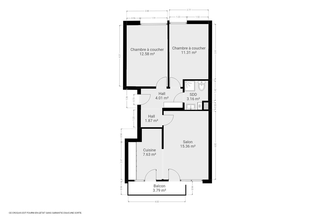 Appartement à SAINT-SERVAIS (2 chambres)