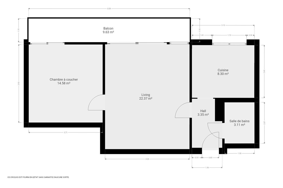 Appartement à Jambes (1 chambre)