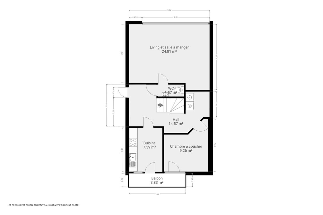 Appartement à SAINT-SERVAIS (2 chambres)
